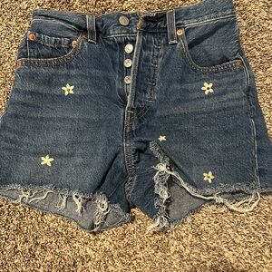 Signature by Levi Strauss Blue Jean Shorts with Floral Accents